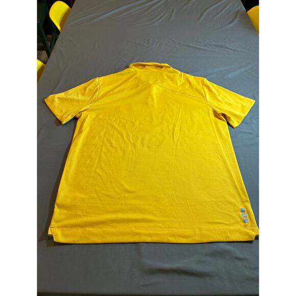 Elevate Men’s Polo Shirt Large Yellow Short Sleeve Performance Golf Casual Logo - Picture 9 of 13